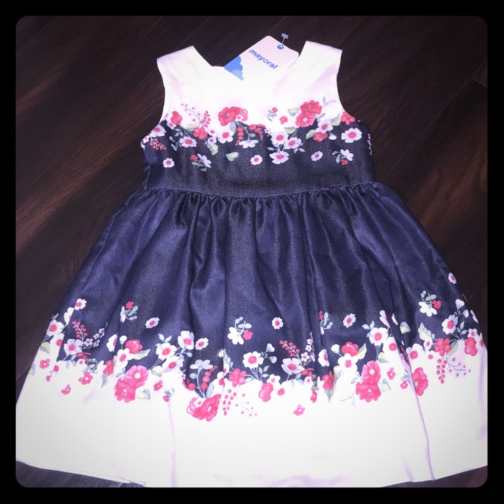 Mayoral girls new  floral summer dress size 5